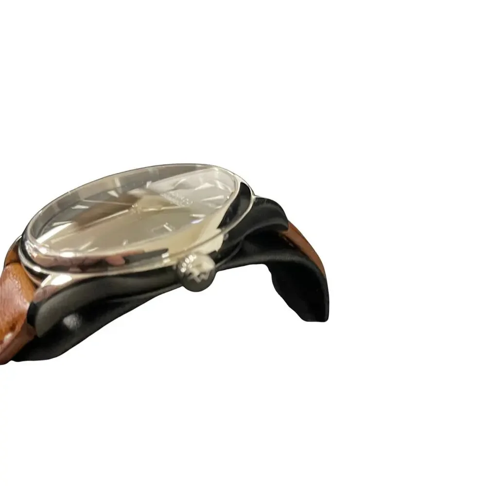 Movado Heritage Series Calendoplan Mens Watch Brown Leather Strap 40 mm 3650001